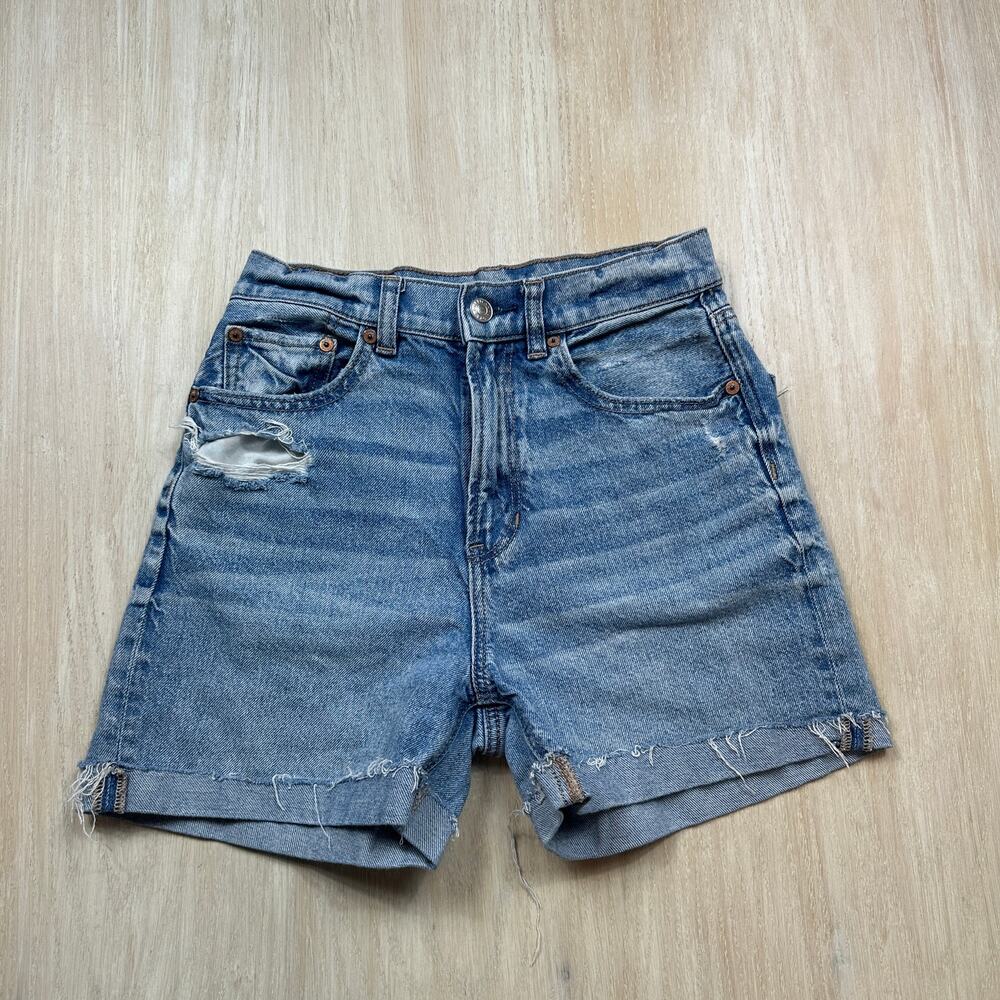 American Eagle Highest Rise Jegging DIY Cutoff Distressed Denim Shorts 0